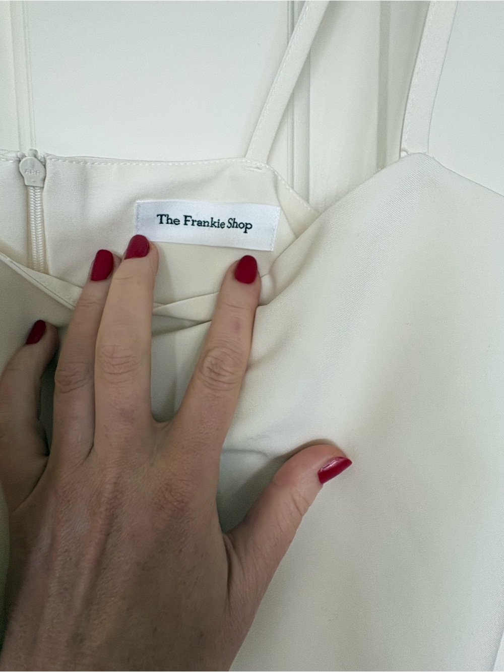 The Frankie Shop Ivory Satin Cami Dress